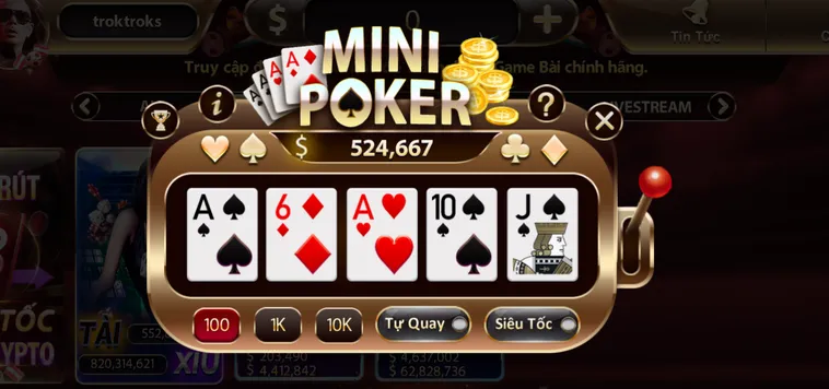 Săn Thưởng Khủng Mỗi Ngày Với Minigame Mini Poker Tại SunWin Sôi Động